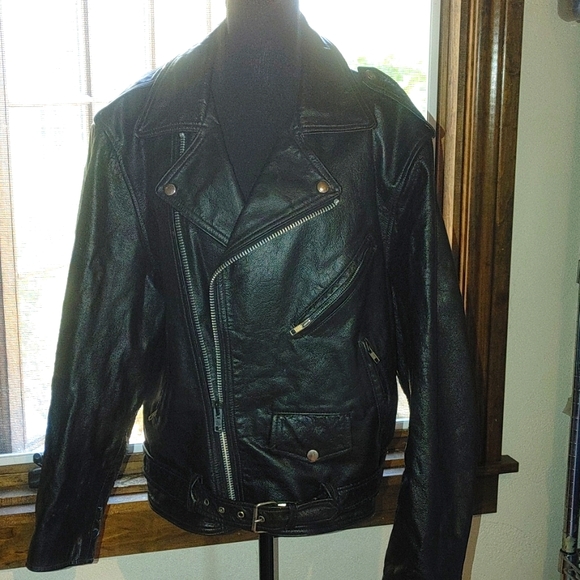 Cooper Jackets & Blazers - Black Leather Biker/Rocker jacket